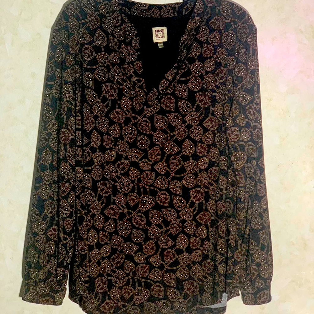 Anne Klein Leaf Pattern Dress Shirt